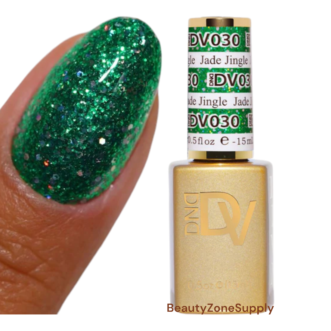 DND Diva 0.5 oz Gel Polish - 030 Jade Jingle Shimmering Nail Color