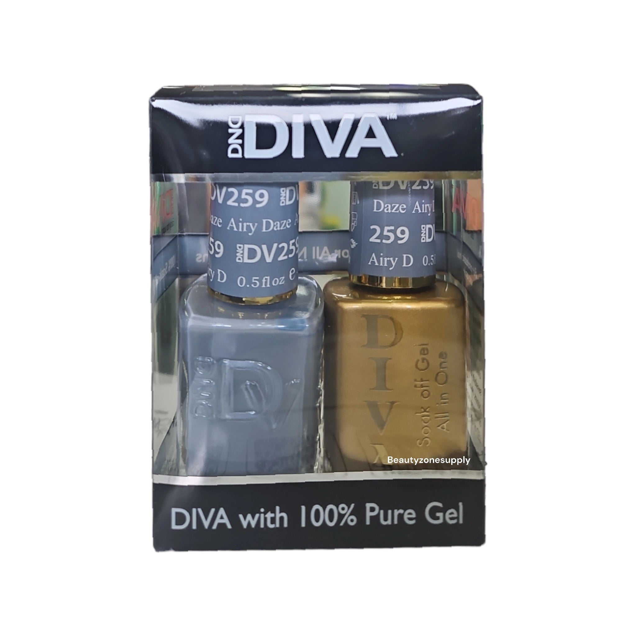 DND Diva Professional Gel Nail Polish and Lacquer Set 259 - Airy Daze Shade