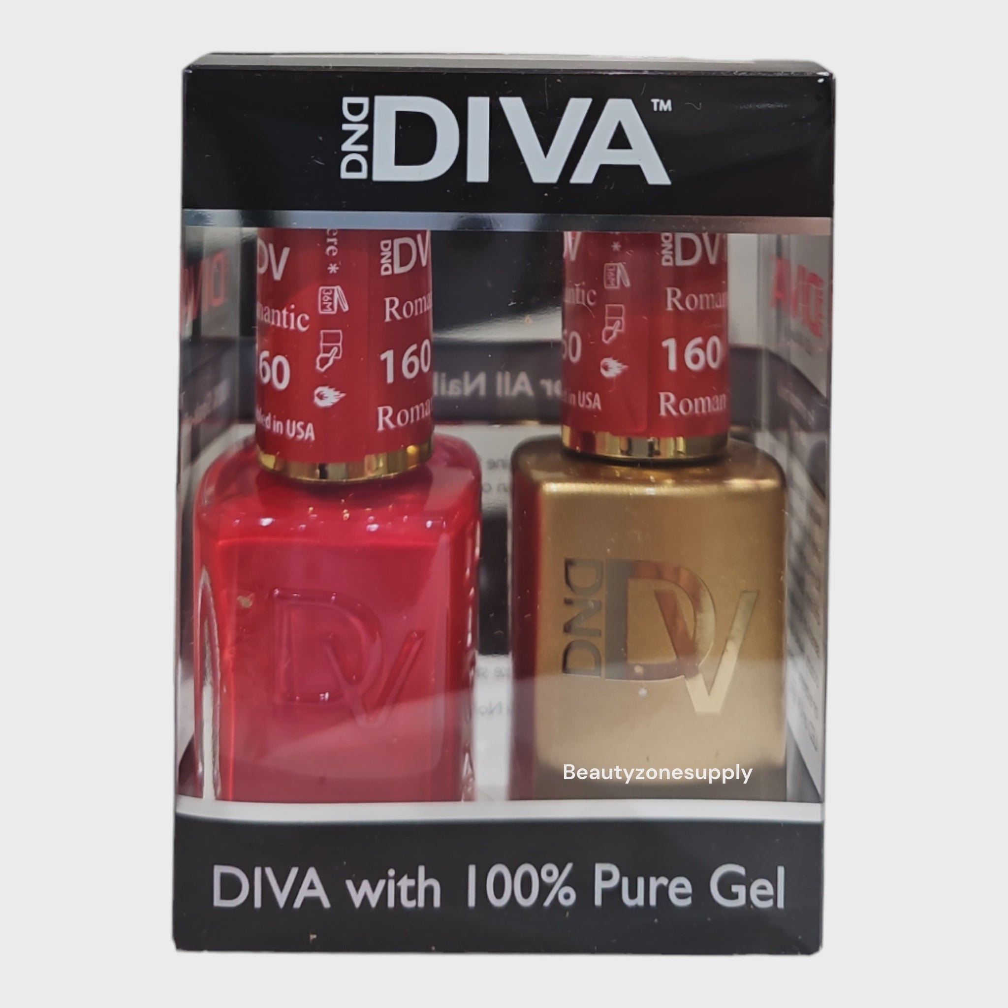 DND Diva Duo: Romanticist 160 Neutral Red Gel & Lacquer Set
