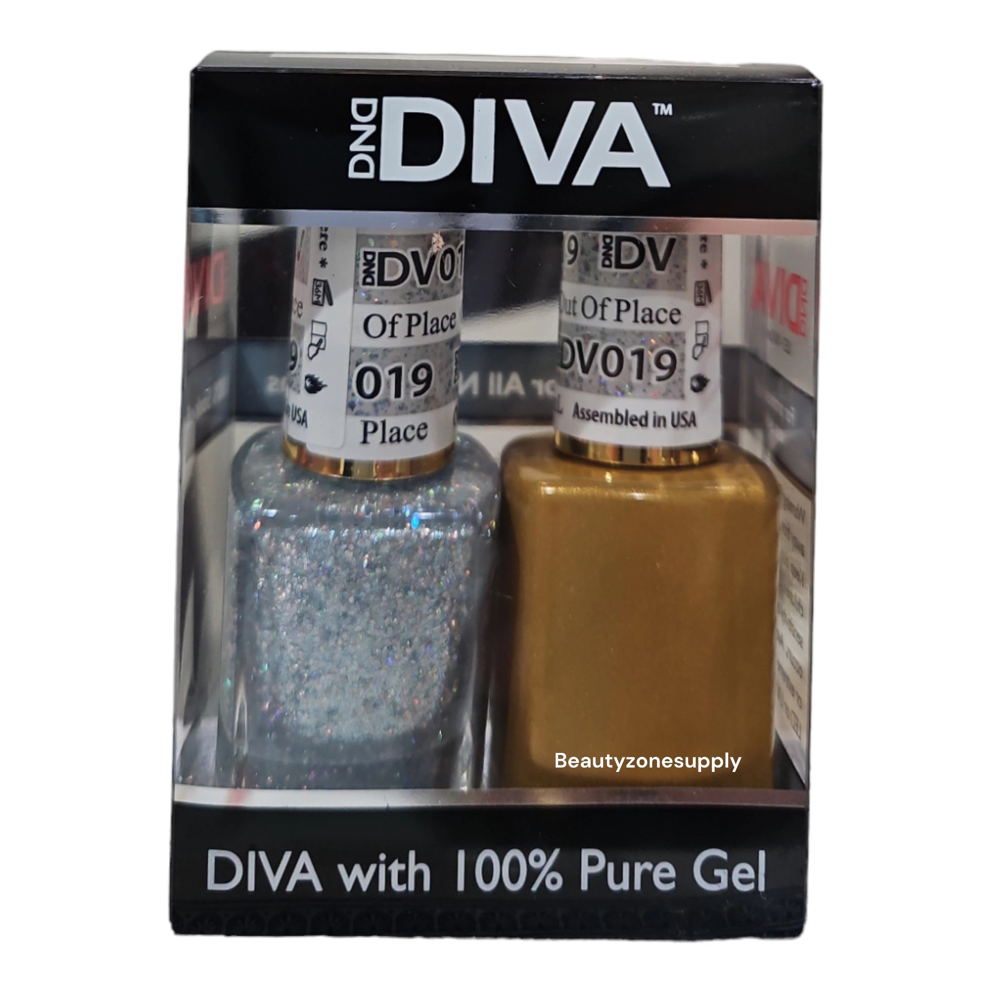 DND Diva Duo Gel Polish and Lacquer Set - Shade 019 Out Of Place