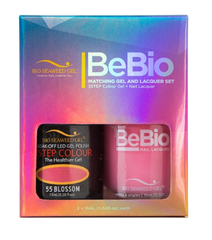 Bio Seaweed Bebio Duo 55 Blossom 3STEP Colour Gel Polish and Matching Lacquer Set