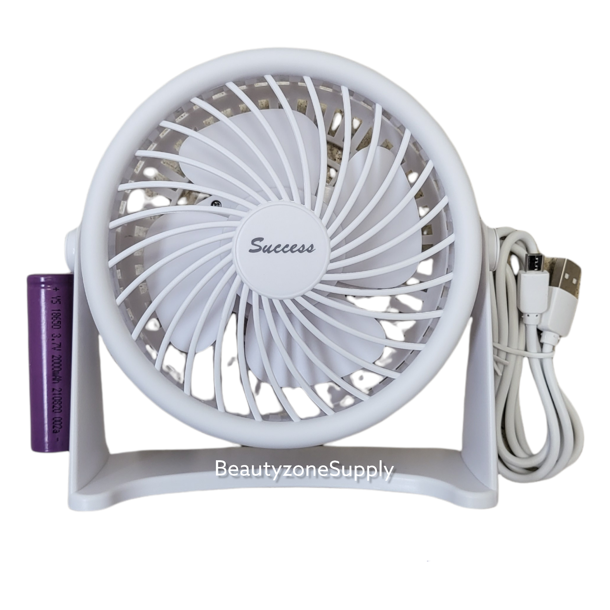 White Rechargeable Mini Tabletop Nail Drying Fan - BF02 Success Model