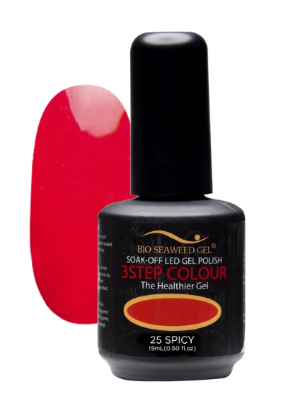 Bio Seaweed Three - Step Gel Polish Set with 25 Spicy Colors for Professional Nail Care