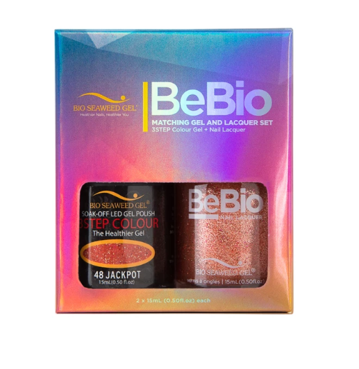 Bio Seaweed Bebio Duo 48 Jackpot: 3STEP Color Gel Polish & Matching Lacquer Set