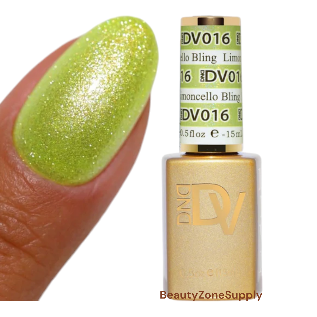 DND Diva 0.5 oz Gel Polish in Limoncello Bling Shade