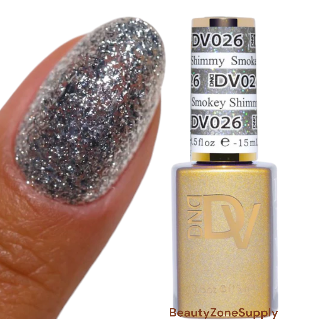 DND Diva Brand Gel Nail Polish - 0.5 Ounce, Shade 026 Smokey Shimmy