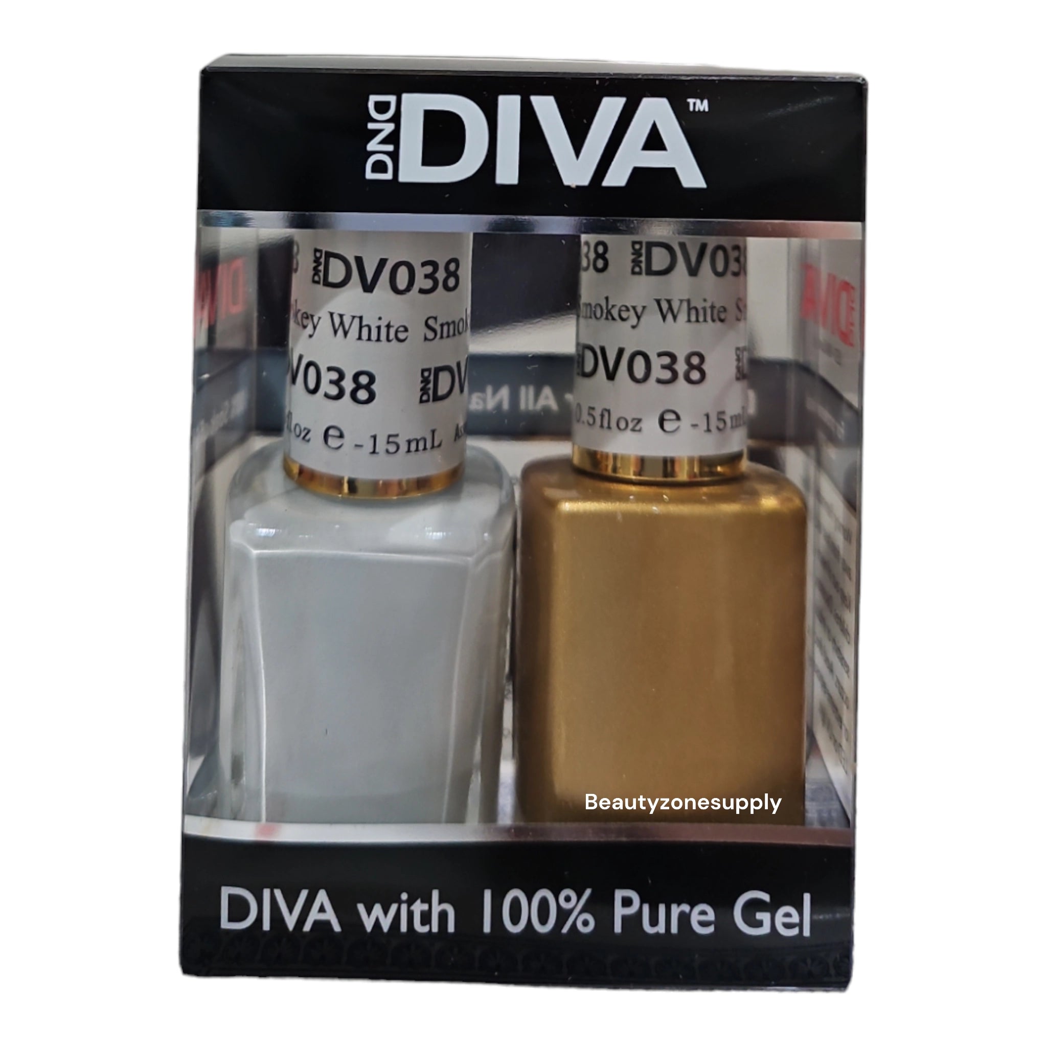 DND Diva Duo Smokey White Gel & Lacquer Set - No. 038
