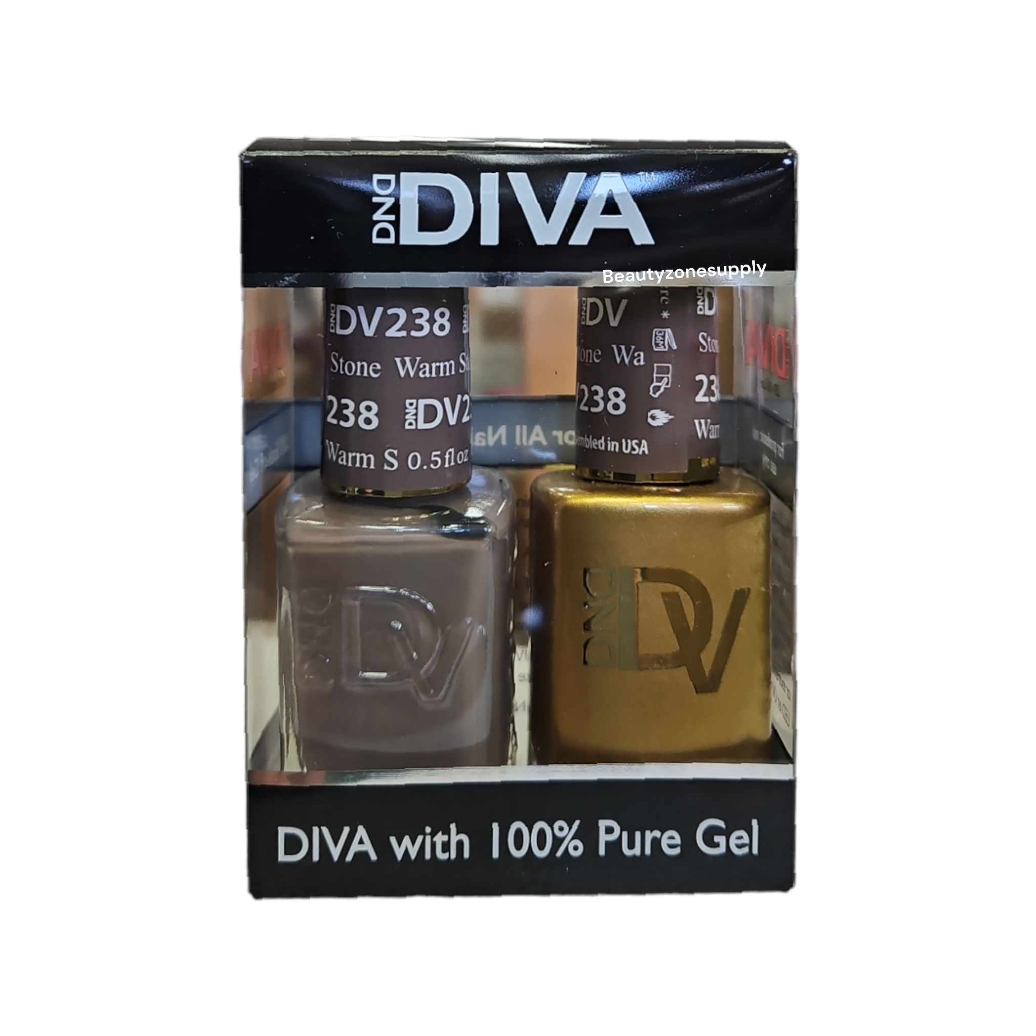 DND Diva Duo Gel Nail Polish and Lacquer Set 238 in Warm Stone Color