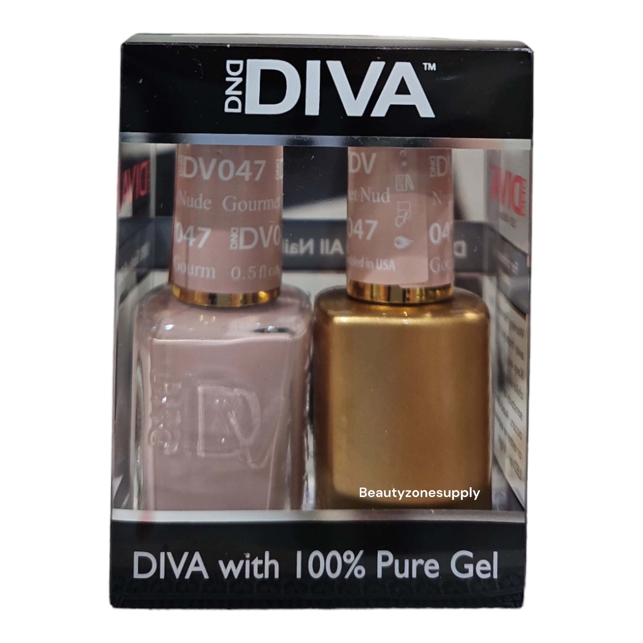 DND Diva Duo Gel & Lacquer 047 - Elegant Gourmet Nude Nail Polish Set