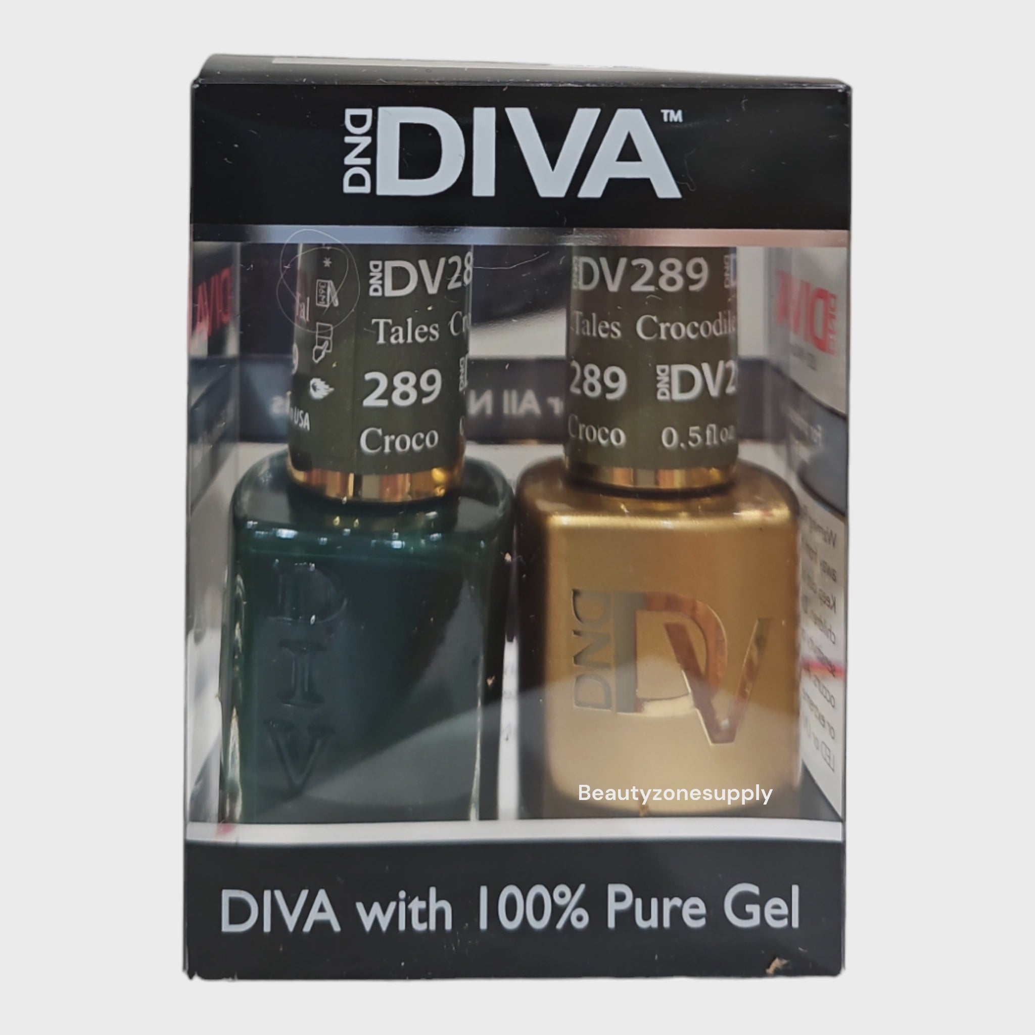 DND Diva 289 Crocodile Tales Duo Gel and Lacquer Set