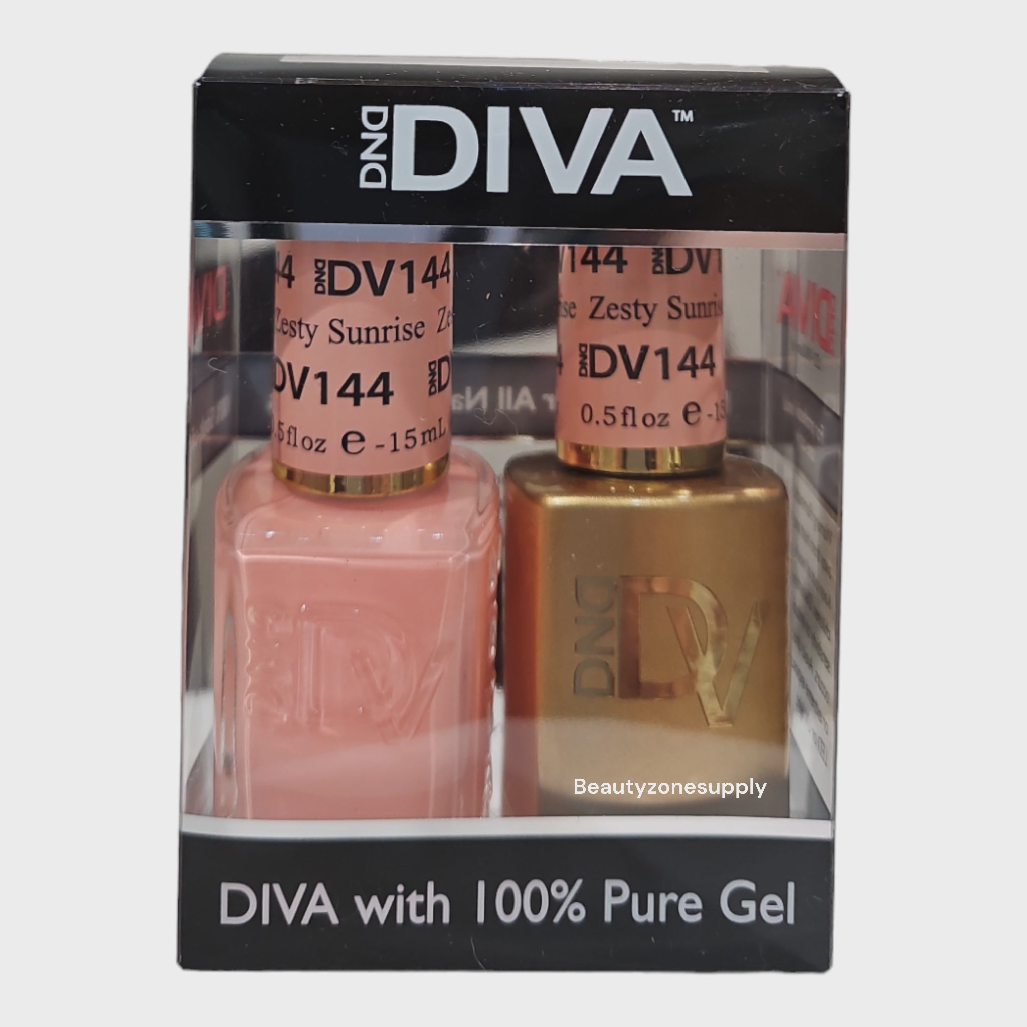 DND Diva Duo: Vibrant Gel & Lacquer Set in Zesty Sunrise Shade
