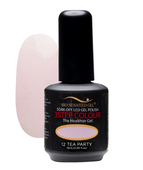 Bio Seaweed Three-Step Gel Polish Set - 12 Tea Party Shade for Professional Nail Art
