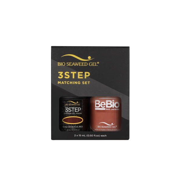 Bio Seaweed Bebio Duo 1042 Sequoia Red Professional 3 - STEP Colour Gel Polish