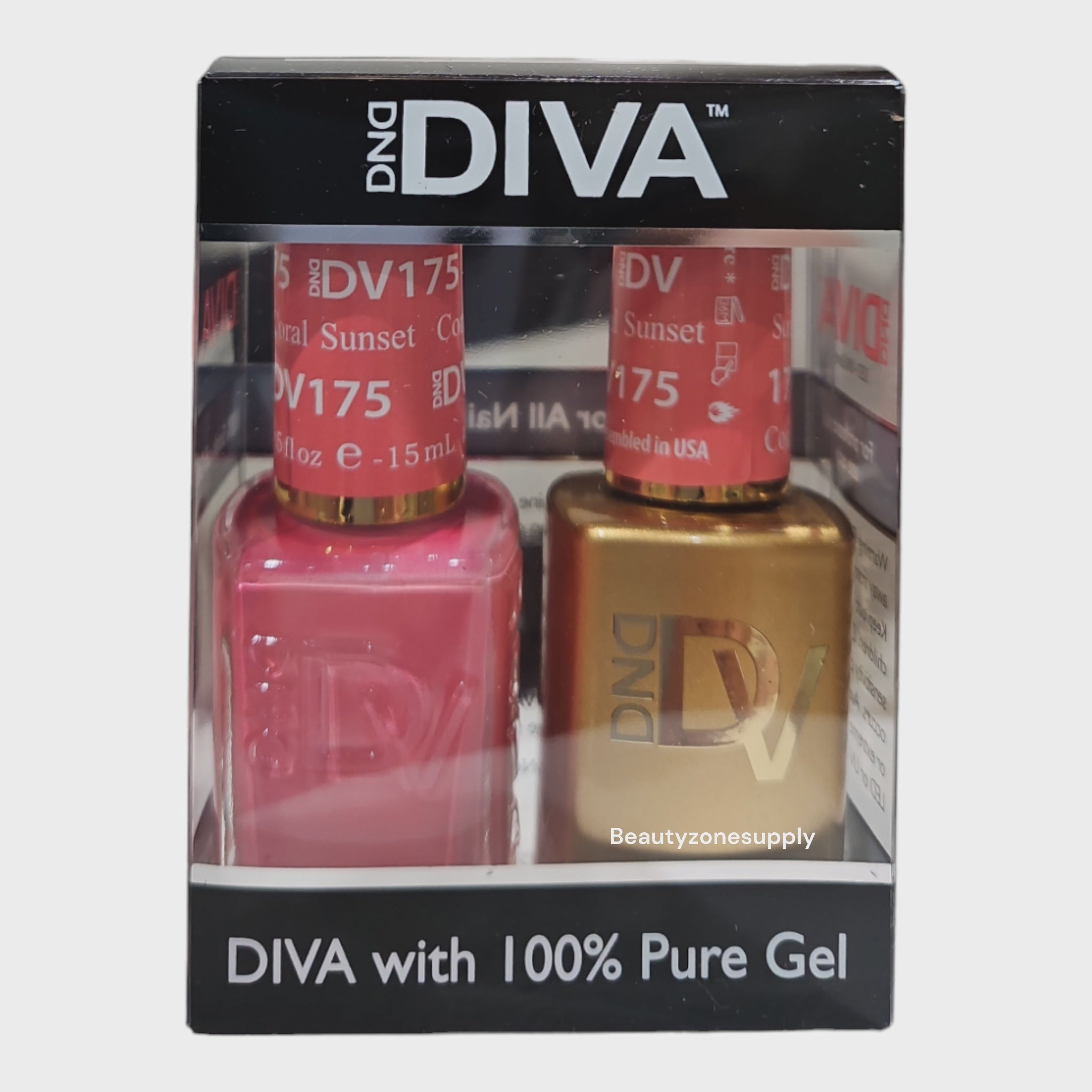 DND Diva Duo 175 Coral Sunset Gel & Lacquer Set
