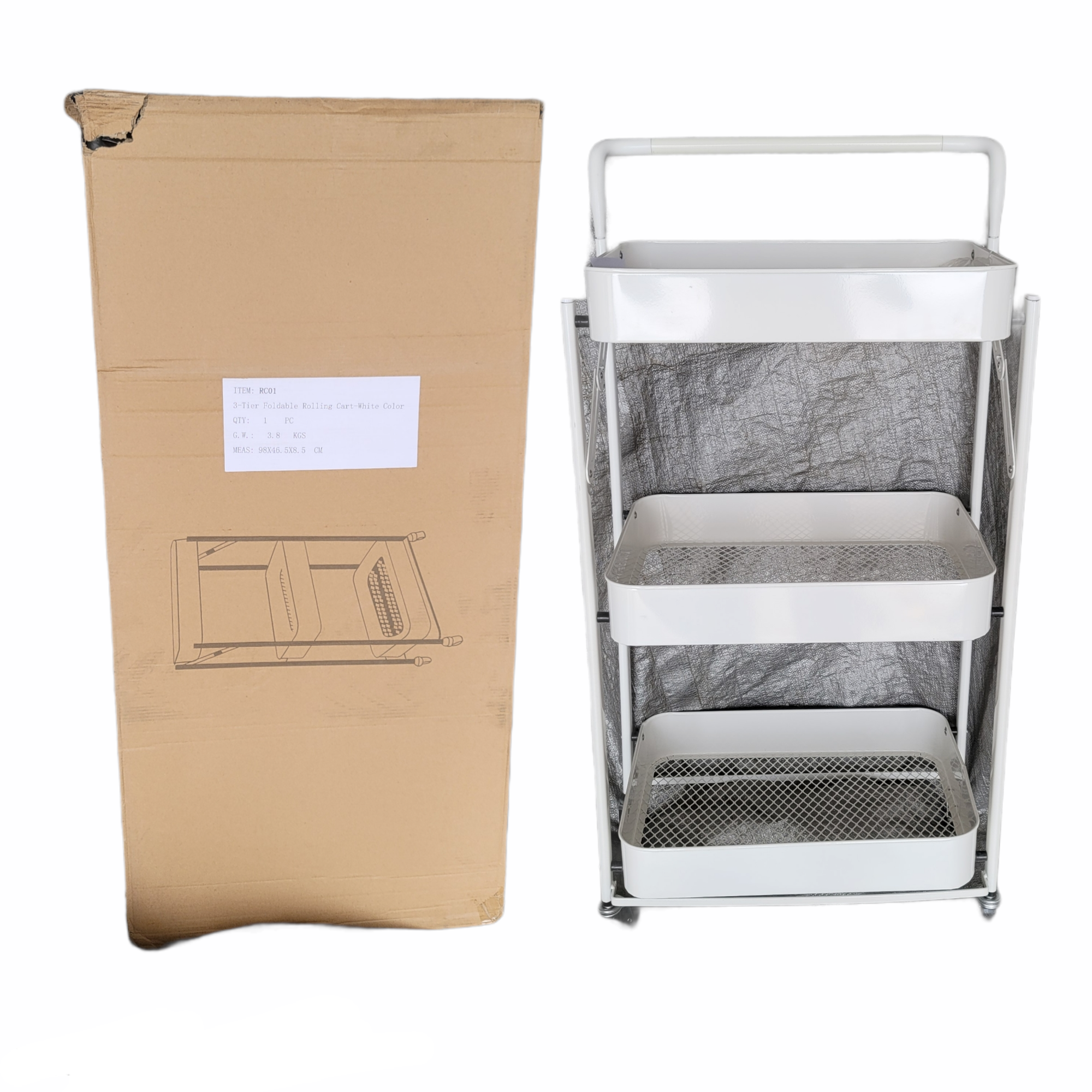 White Beauty Storage Trolley RC01