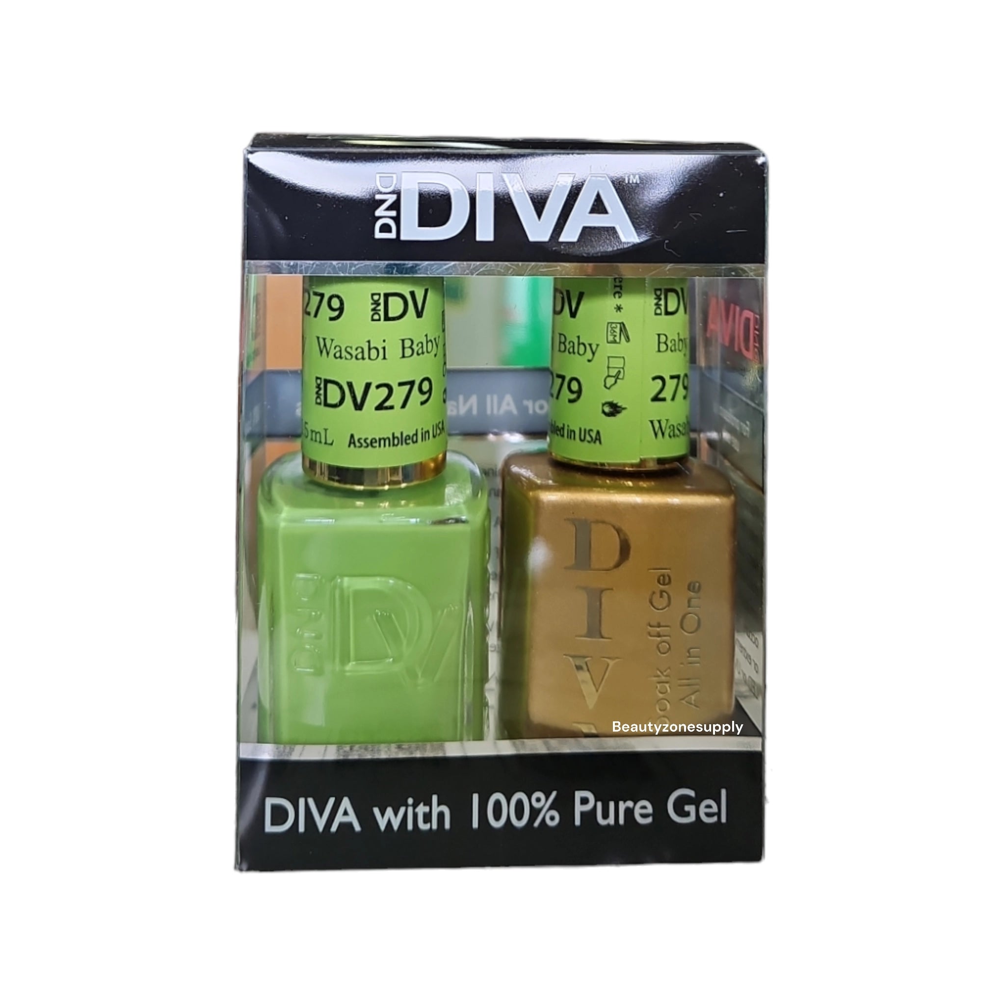DND Diva Duo Gel and Lacquer Set 279 - Vibrant Wasabi Baby Color