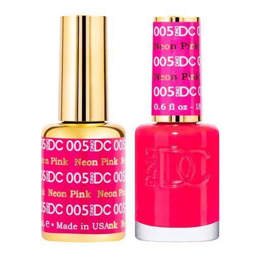 DND DC Neon Pink #005 Gel Polish Duo for Stunning Nails