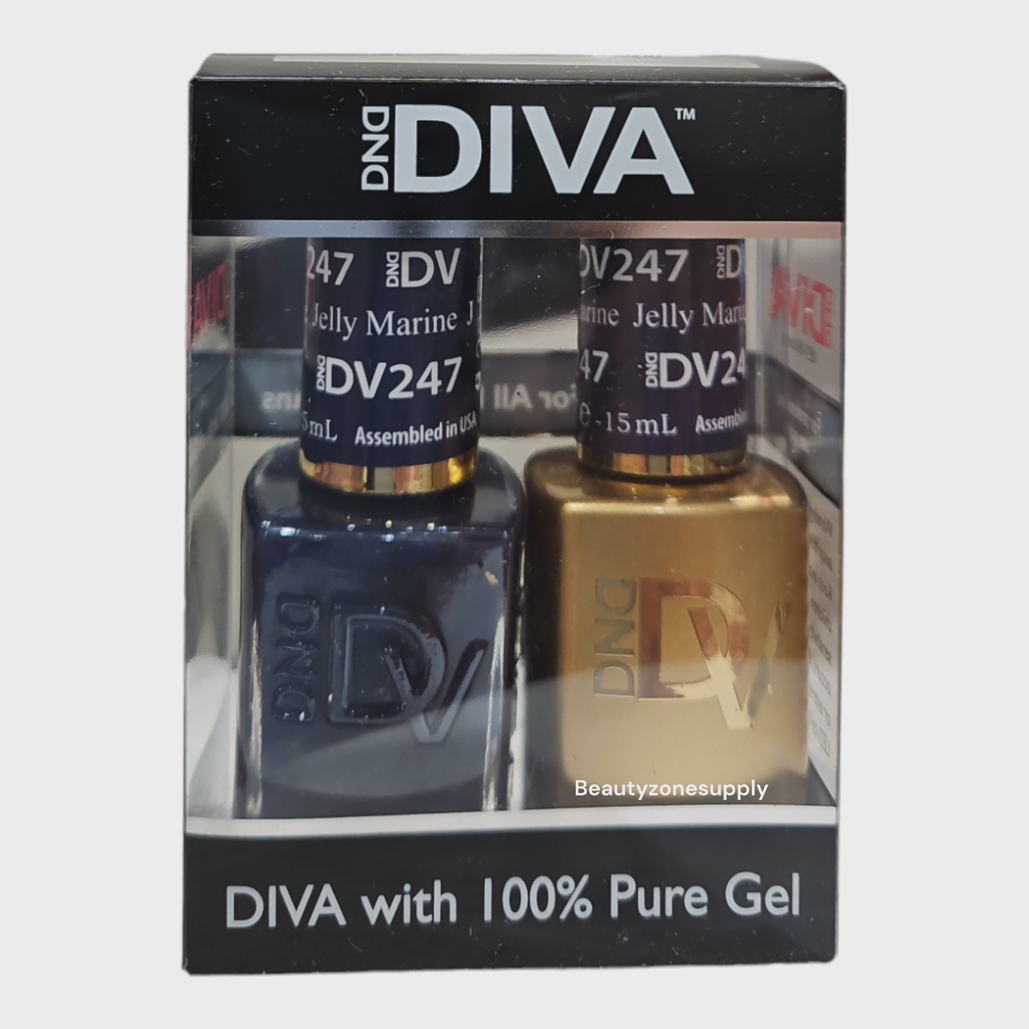 DND Diva Duo Gel Polish and Lacquer Set 247 Jelly Marine - A Beautiful Nail Color Option