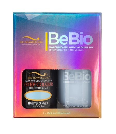 Bio Seaweed Bebio Duo 84 Hydrangea - Premium 3STEP Colour Gel Polish and Matching Nail Lacquer Set
