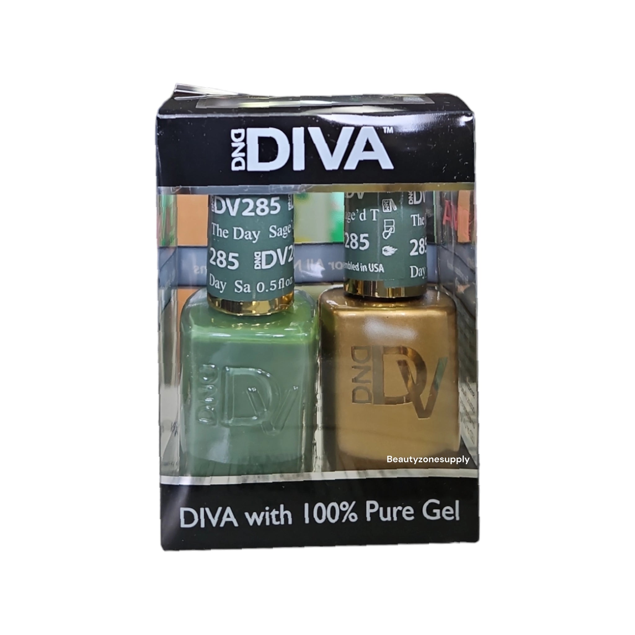 DND Diva Duo Gel and Lacquer 285 - Sage'd The Day, USA - Assembled Nail Polish