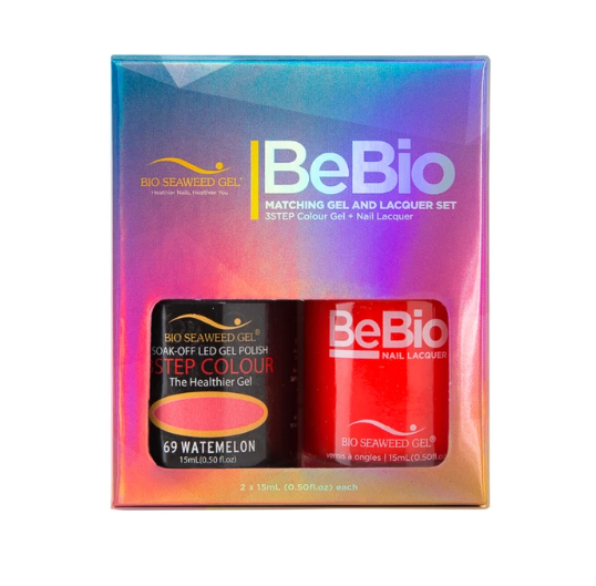 Bio Seaweed Bebio Duo 69 Watermelon - Premium 3 - Step Nail Gel and Lacquer Set