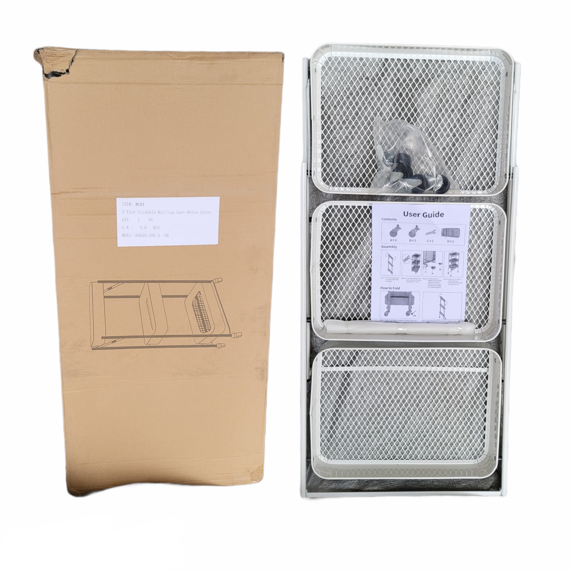 White Beauty Storage Trolley RC01