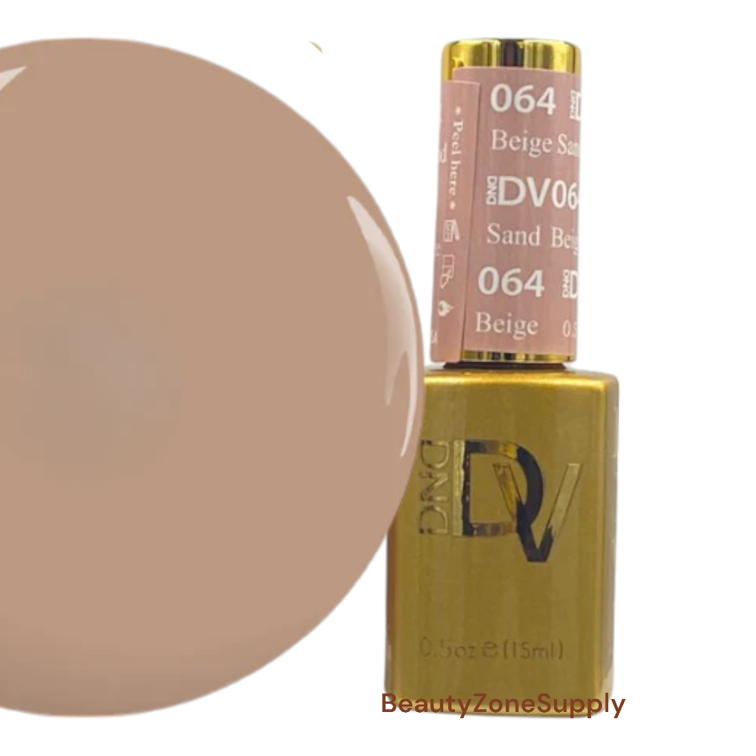 DND Diva Brand Gel Nail Polish, 0.5 Ounce, Shade 064 Beige Sand