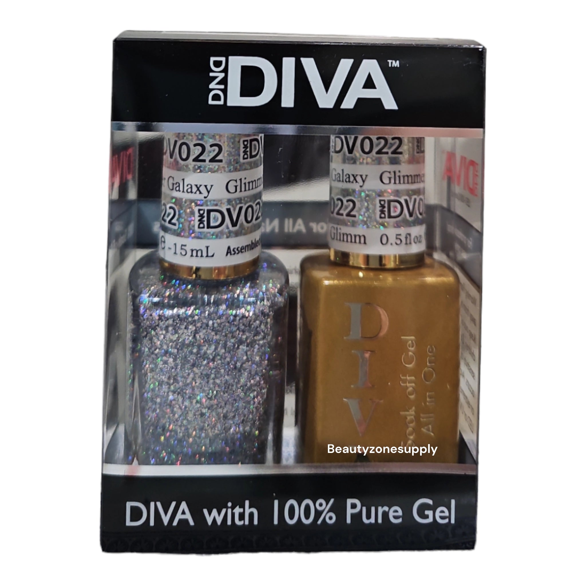 DND Diva Duo Gel & Lacquer 022 - Glimmering Galaxy Nail Polish