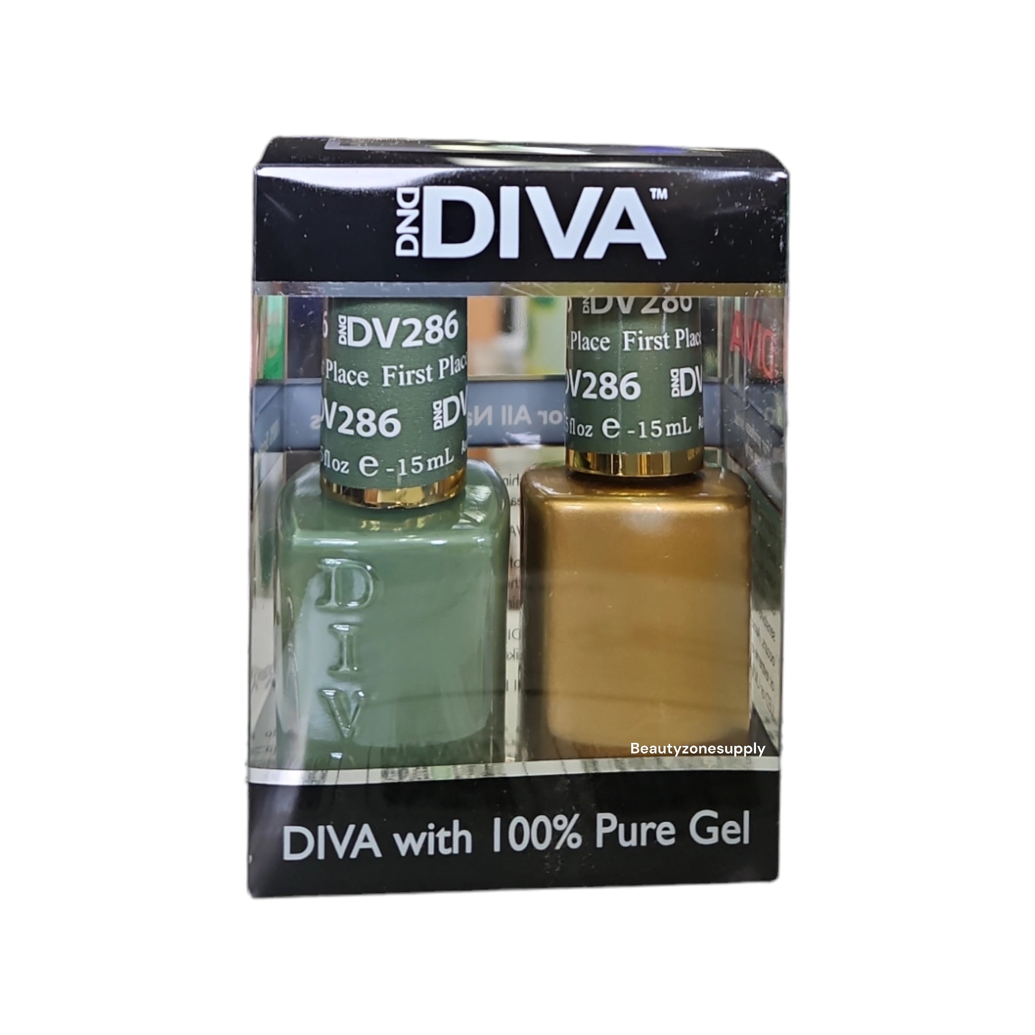 DND Diva Duo Gel Polish and Lacquer Set - Shade 286 First Place from Diva Color Chart #8