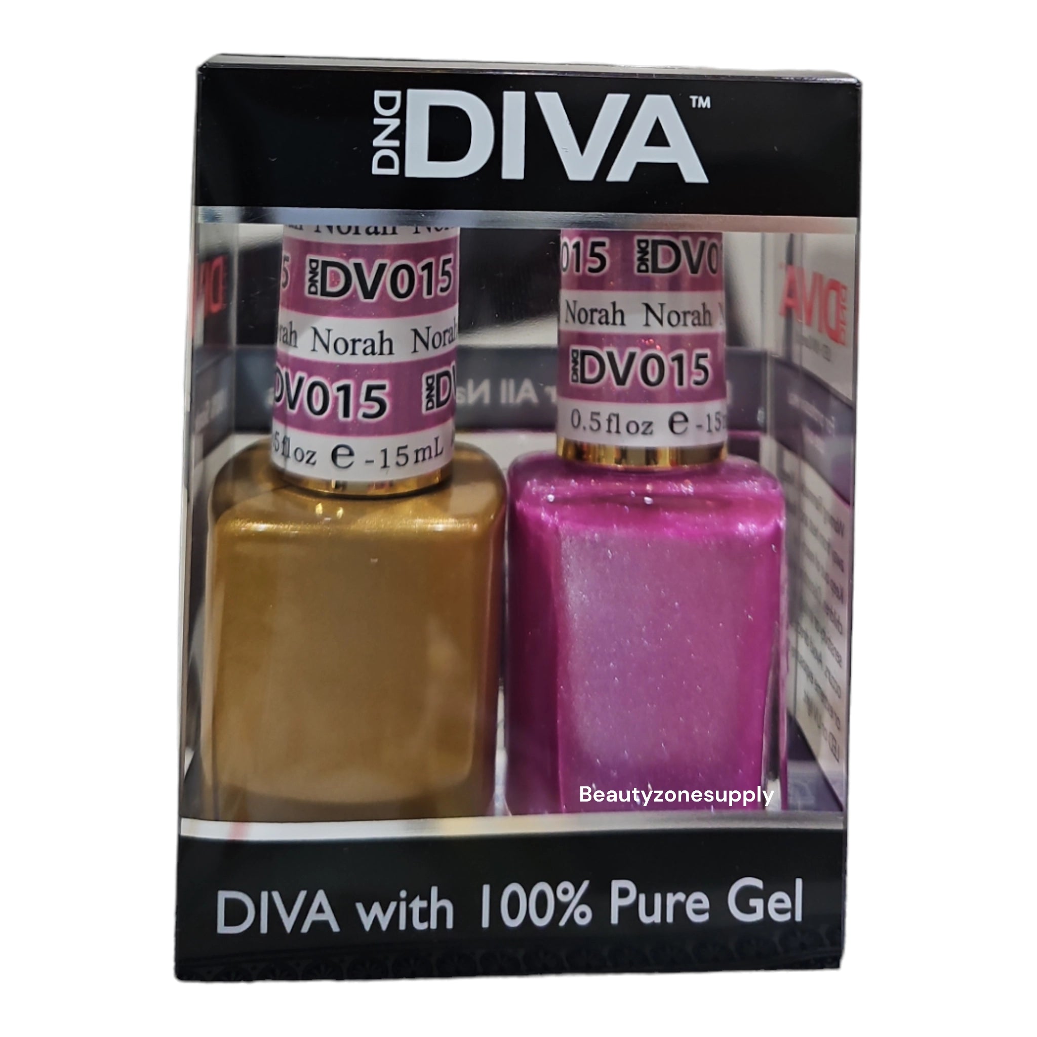 DND Diva Duo Professional Gel Polish and Lacquer Set - Shade 015 Norah
