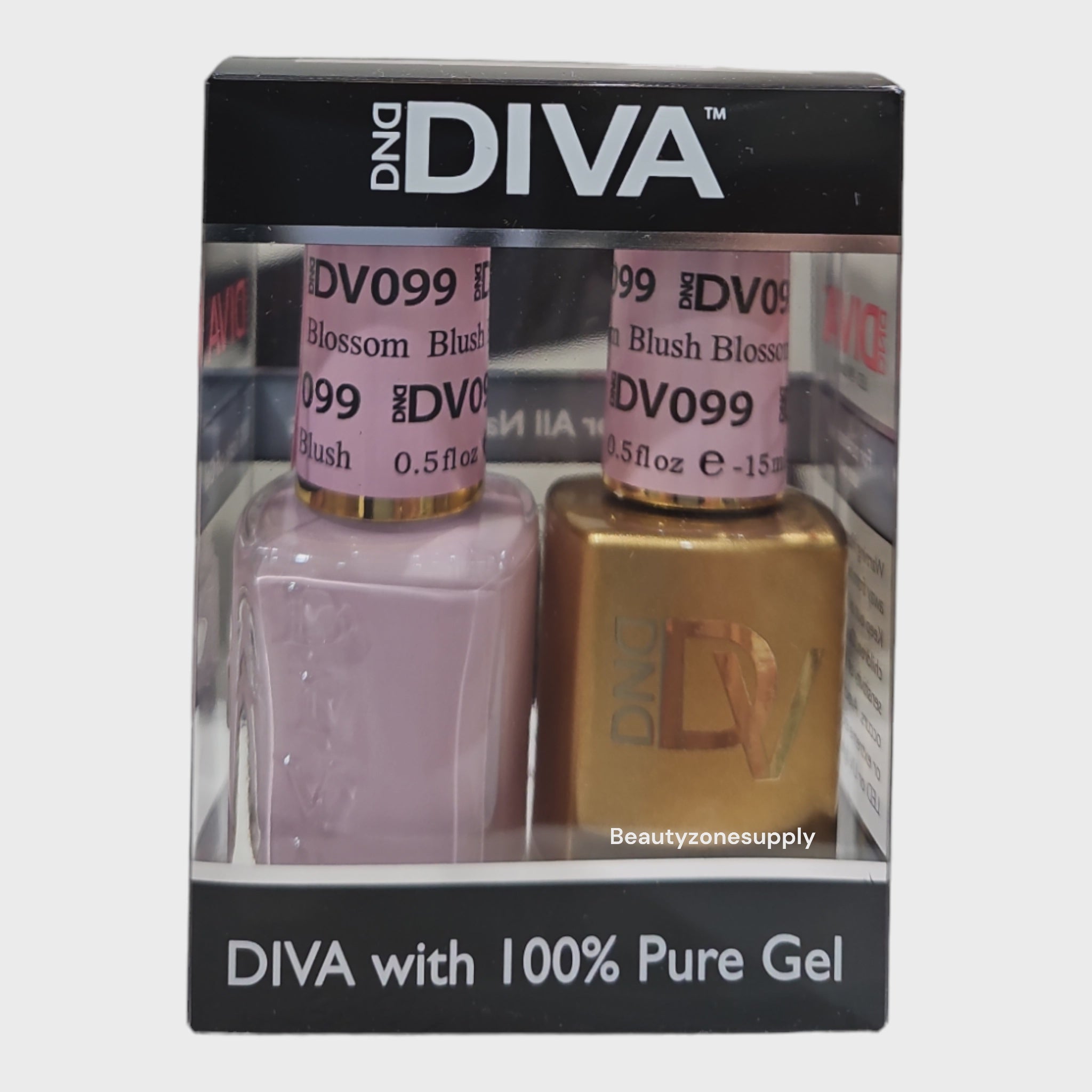 DND Diva Duo Gel & Lacquer 099 - Stunning Blush Blossom Nail Polish Set