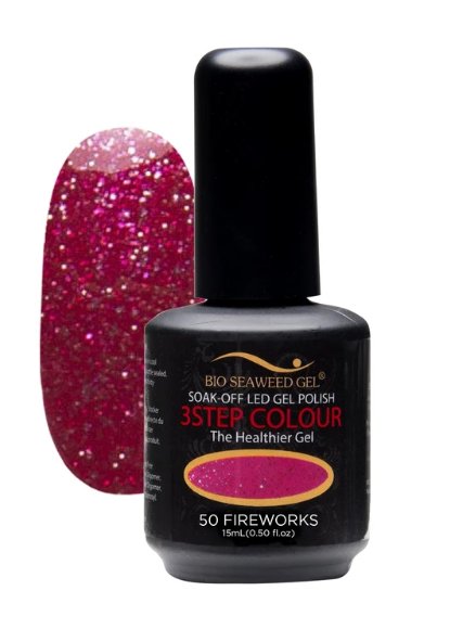 Bio Seaweed 3-Step Fireworks Gel Polish Set with 50 Shades for Professional Nail Art
