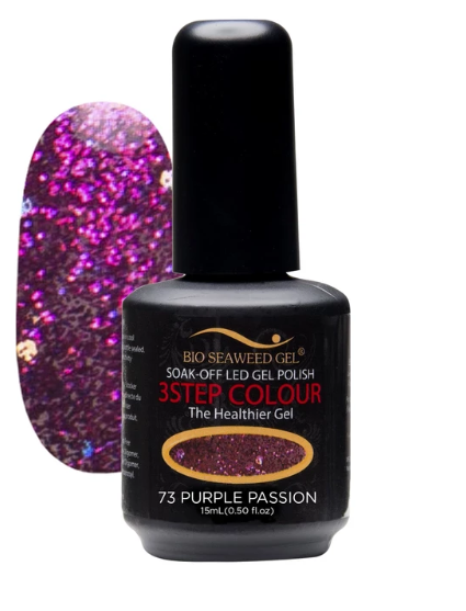 Bio Seaweed Three-Step Gel Nail Polish 73 Purple Passion for Professional Nail Art