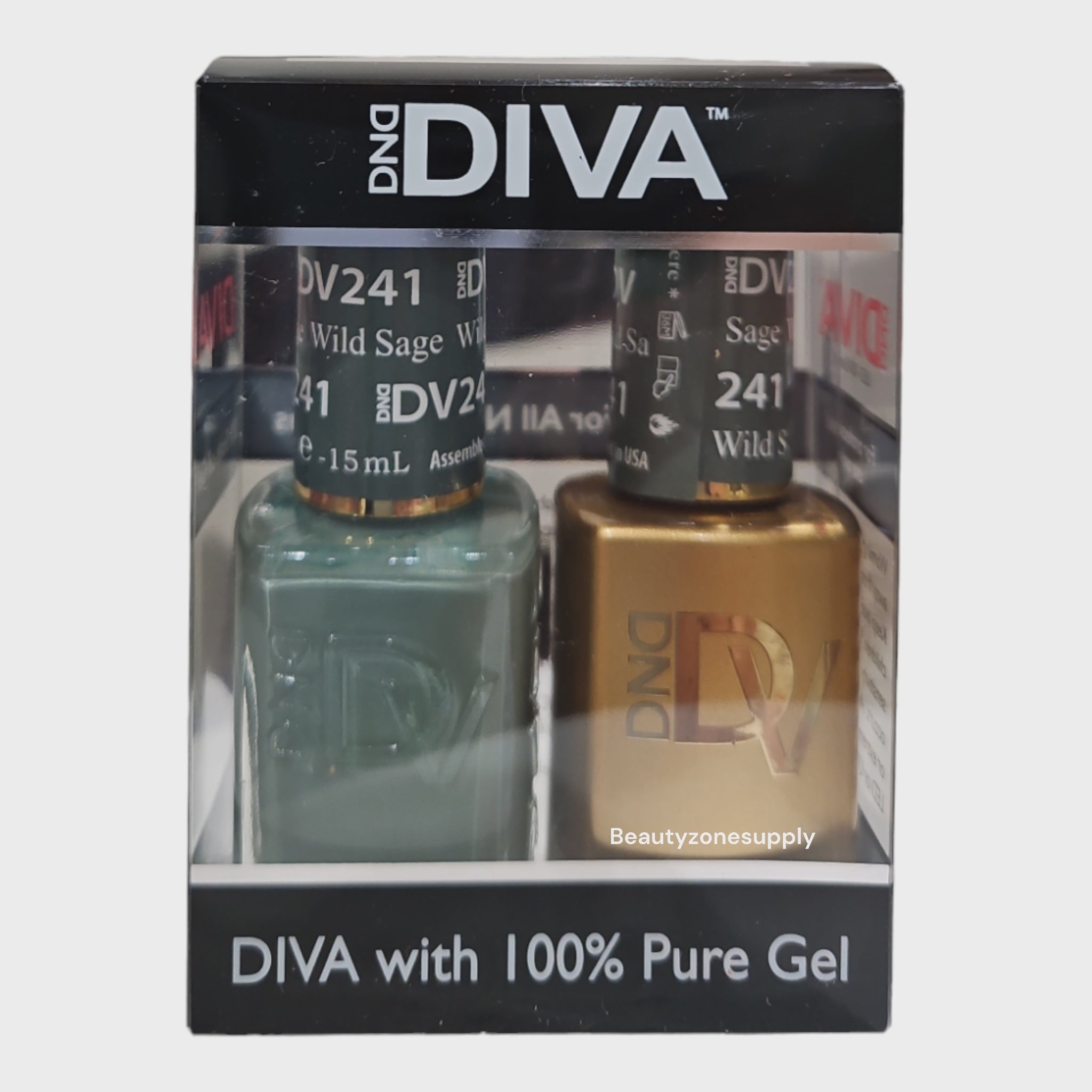 DND Diva Duo Gel & Lacquer Set 241 in Stunning Wild Sage Color