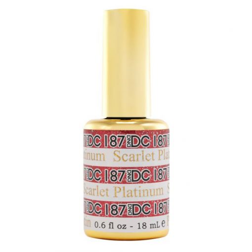 DND DC Platinum Gel Nail Polish - Stunning Scarlet Shade #187