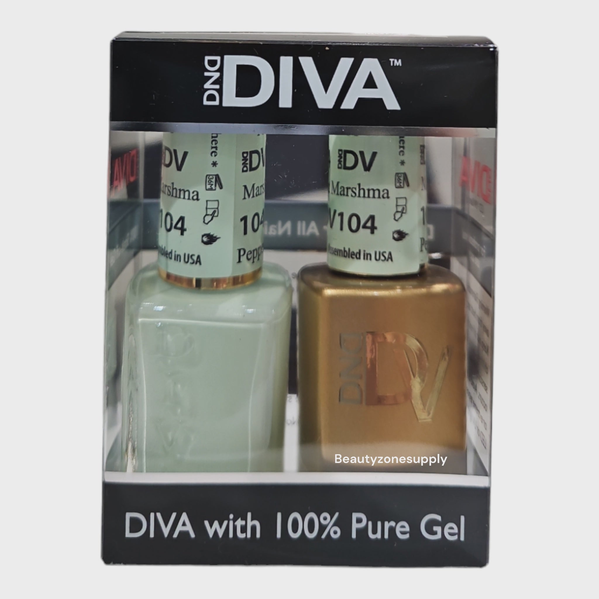 DND Diva Duo: 104 Marshmallow Peppermint Gel & Lacquer Set