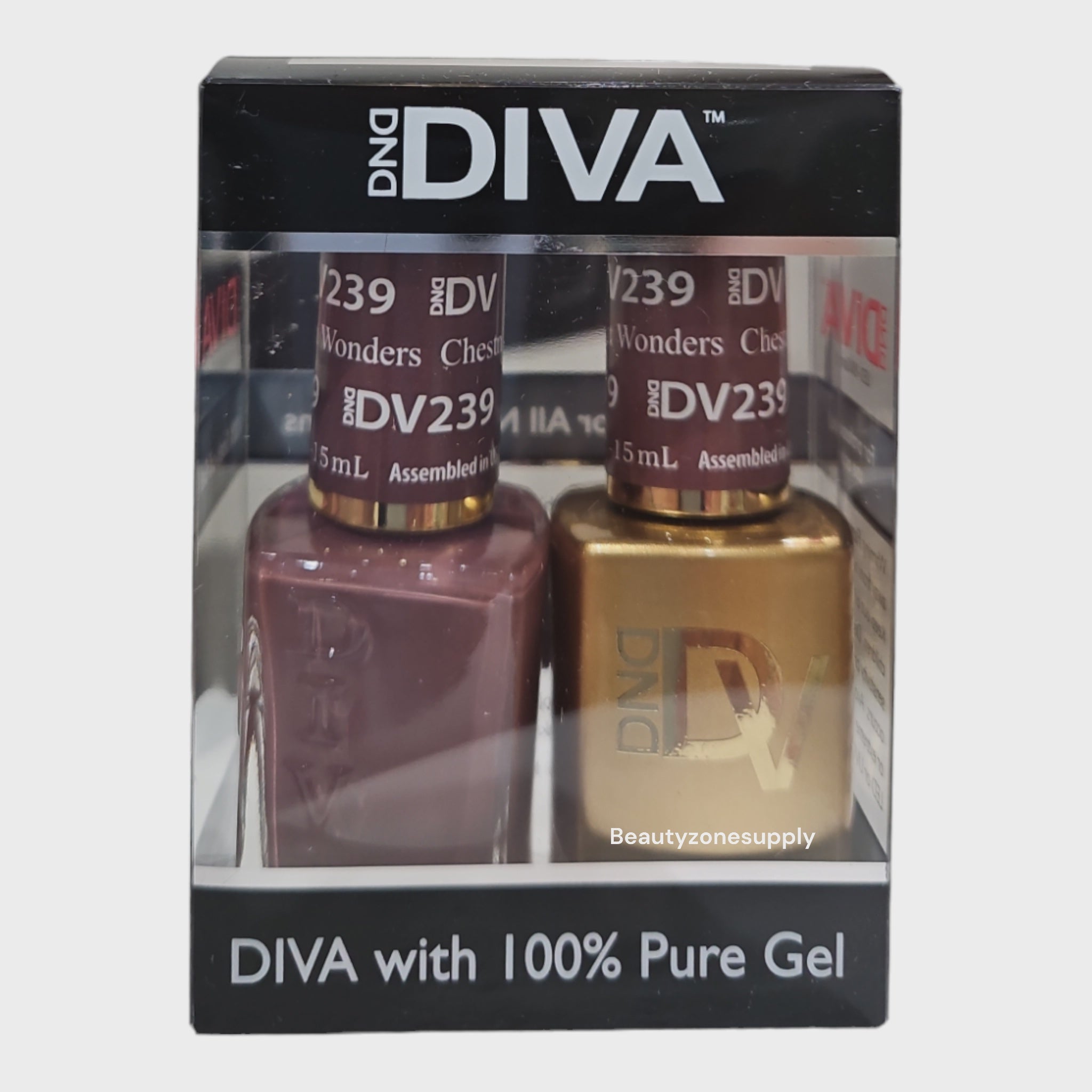 DND Diva Duo Professional Gel Nail Polish and Lacquer Set 239 Chestnut Wonders
