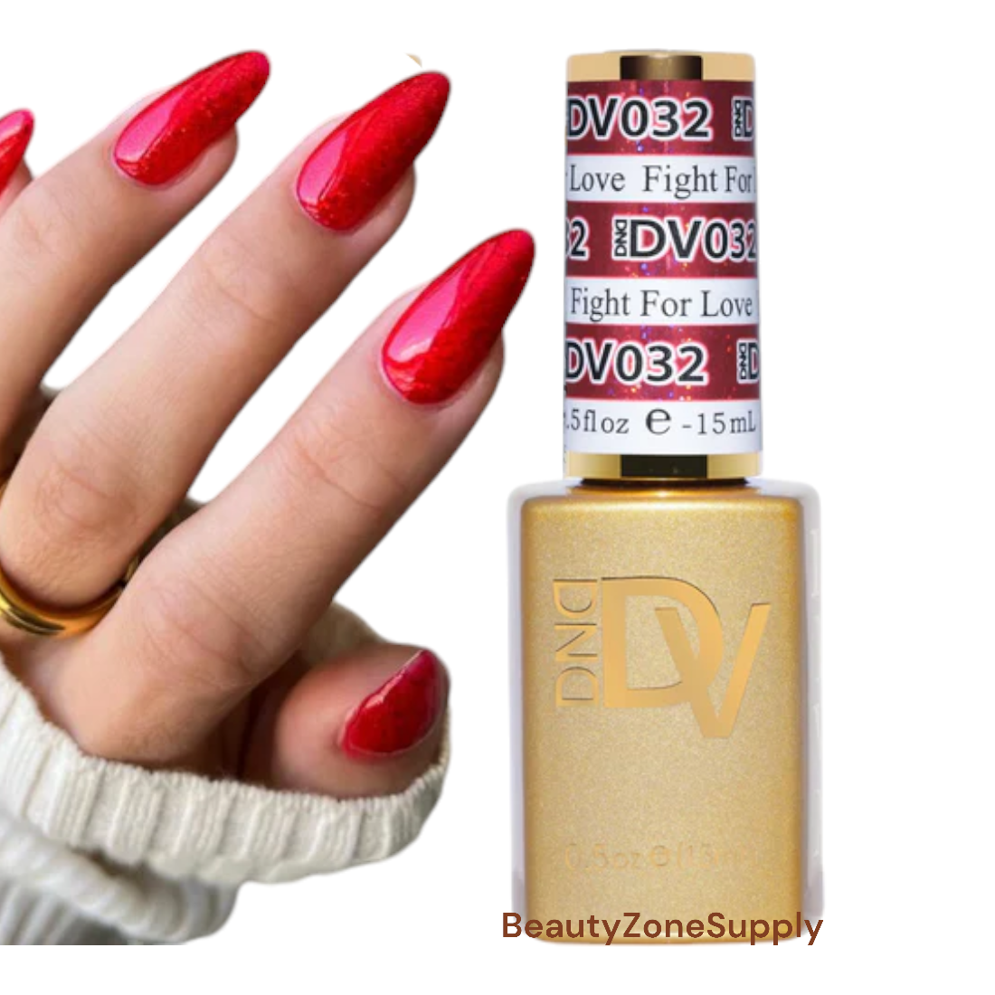 DND Diva Brand Professional Gel Nail Polish - 0.5 Ounce, Shade 032 Fight For Love