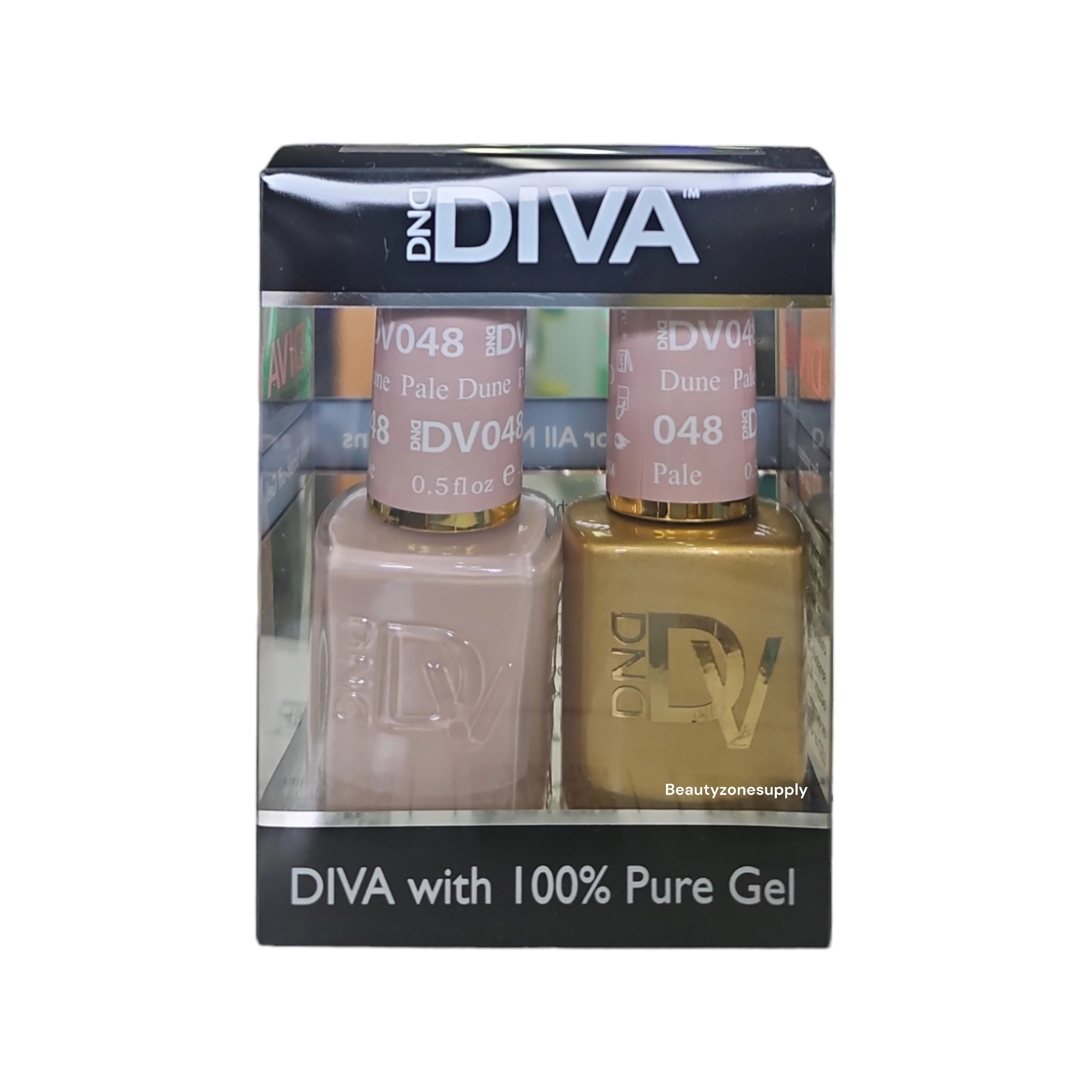 DND Diva Duo Gel Polish and Lacquer Set 048 in Pale Dume Shade