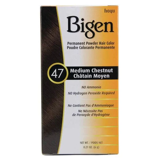Bigen Professional Permanent Powder Type Hair Color in Shade 47 Medium Chestnut