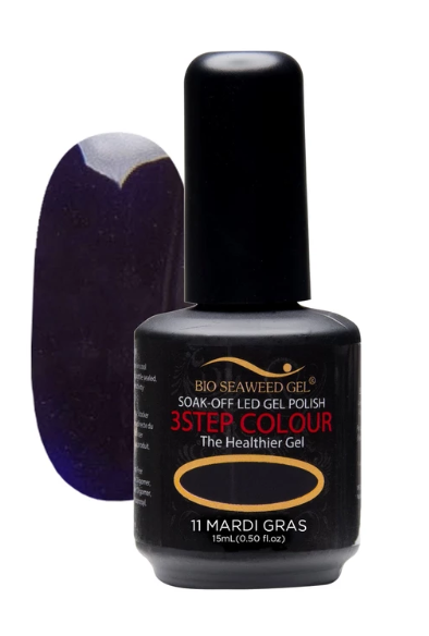 Bio Seaweed 3 - Step Gel Polish for Nails, Shade 11 Mardi Gras