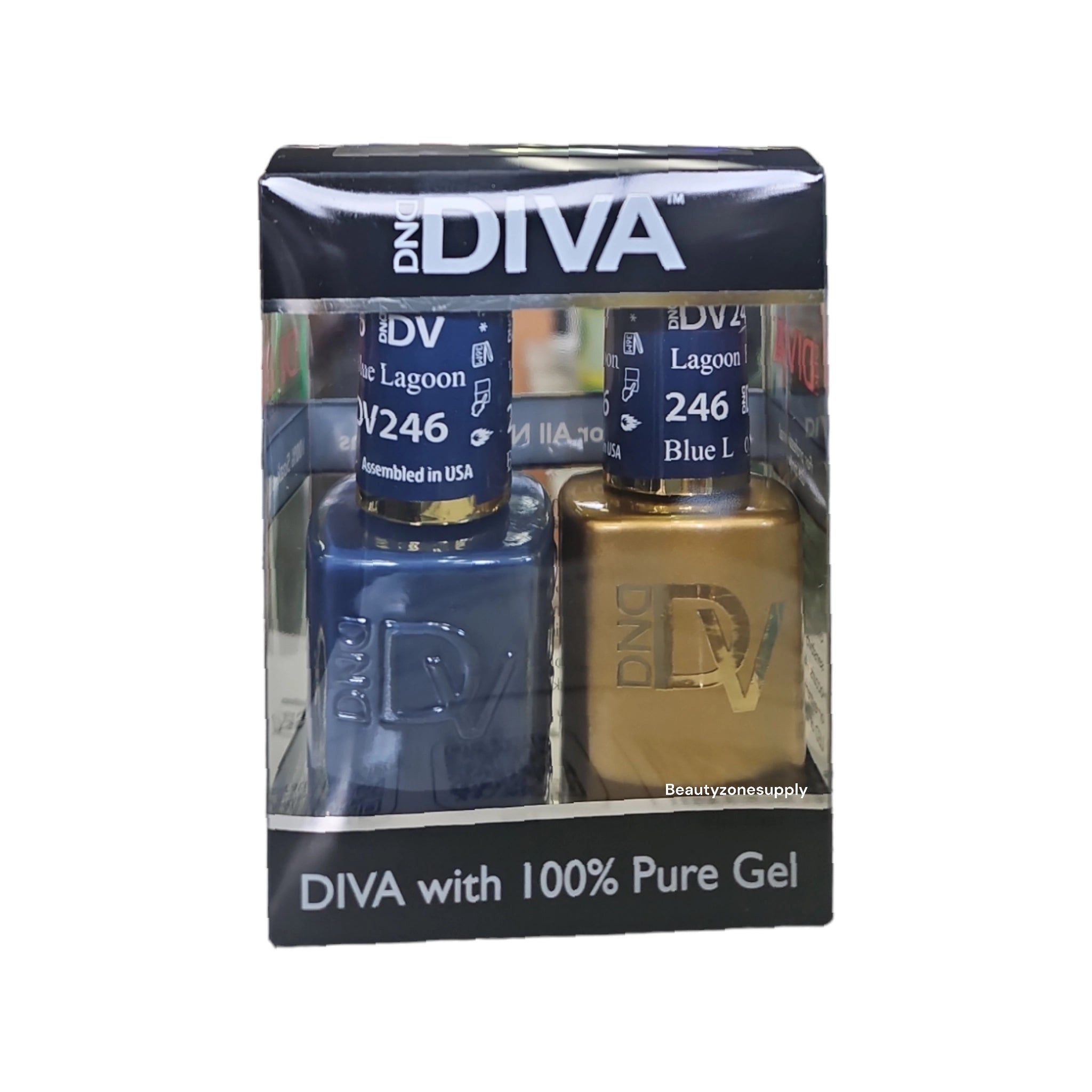 DND Diva Duo Gel & Lacquer in 246 Blue Lagoon - USA Assembled