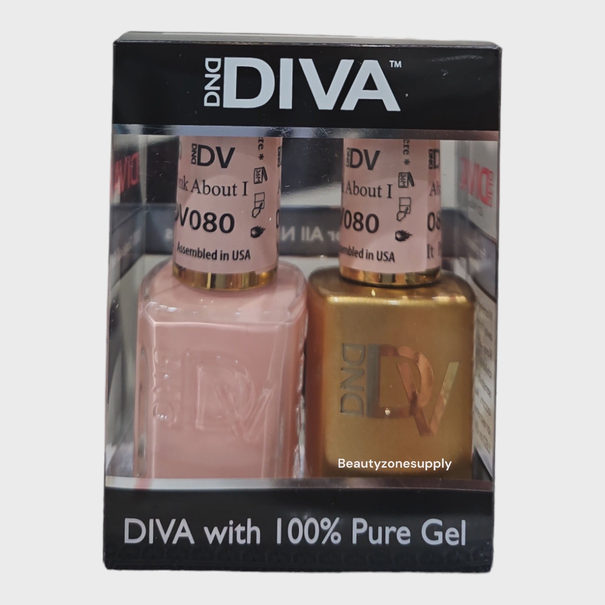 DND Diva Duo Professional Gel Nail Polish and Lacquer Set 080 Think About It