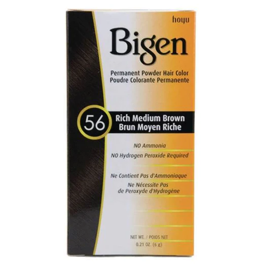 Bigen 56 Medium Brown Permanent Powder Hair Color for Long - lasting Shade