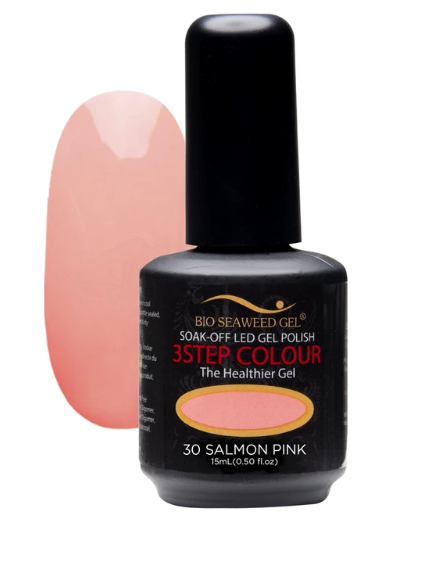 Bio Seaweed 3-Step Gel Nail Polish in 30 Salmon Pink Shade