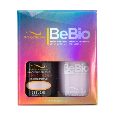 Bio Seaweed Bebio Duo 36 Sugar Professional 3STEP Colour Gel Polish and Matching Nail Lacquer Set
