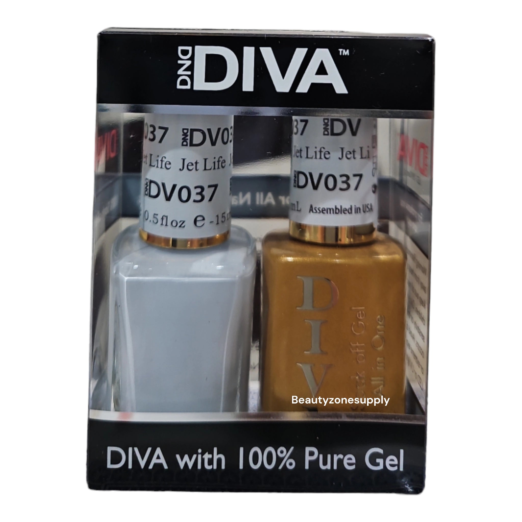 DND Diva Duo Premium Gel & Lacquer 037 Jet Life - USA Assembled