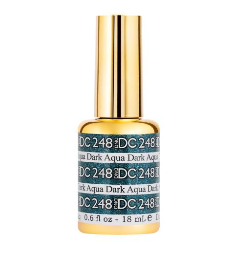 DND DC Mermaid Collection - 0.5 oz Dark Aqua Glitter Metallic Gel Polish #248