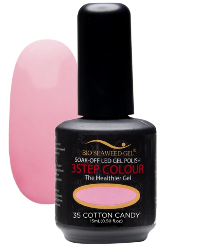 Bio Seaweed Three - Step Gel Polish 35 in Cotton Candy Shade for Professional Nail Art