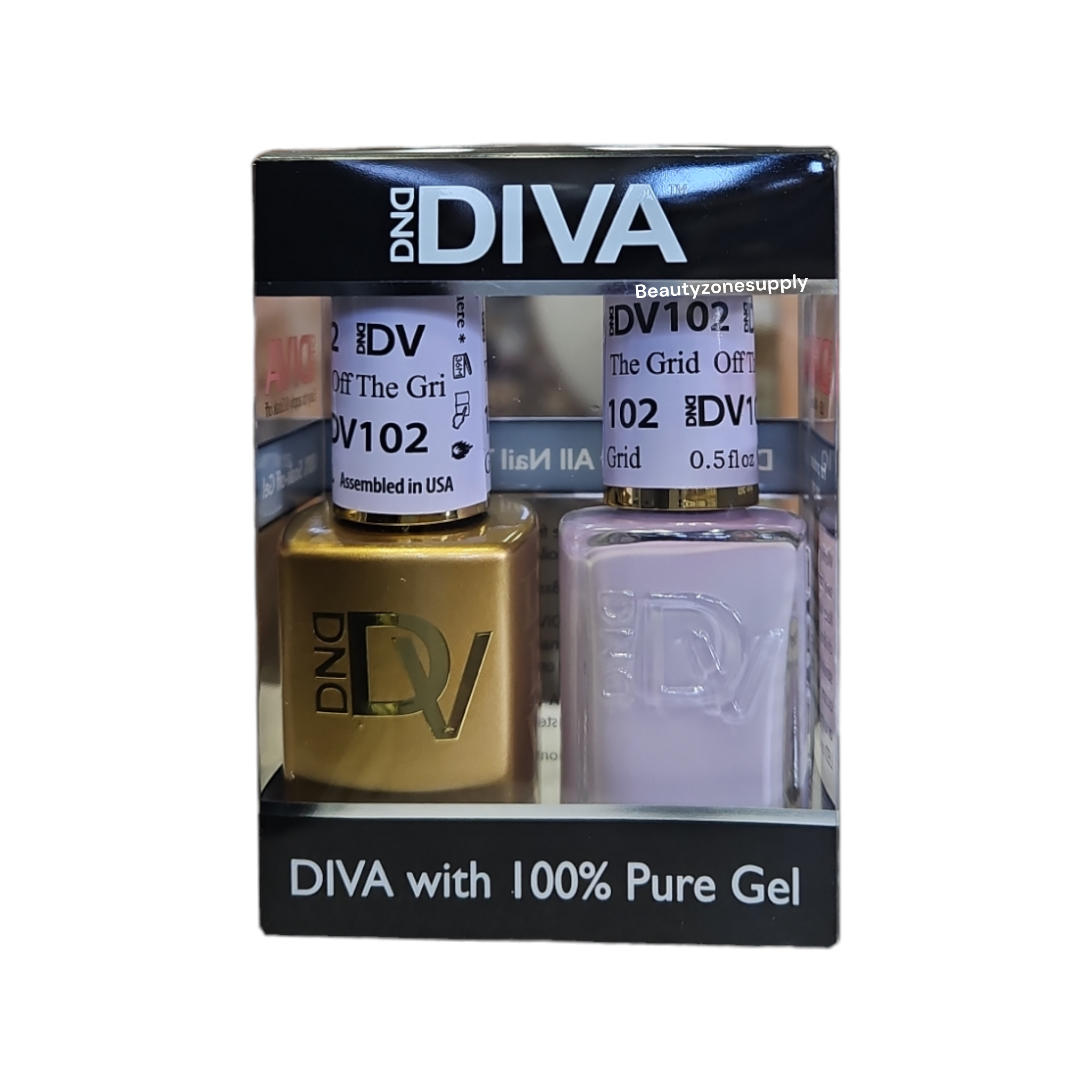DND Diva Duo Professional Gel Nail Polish & Lacquer Set 102 Off The Grid